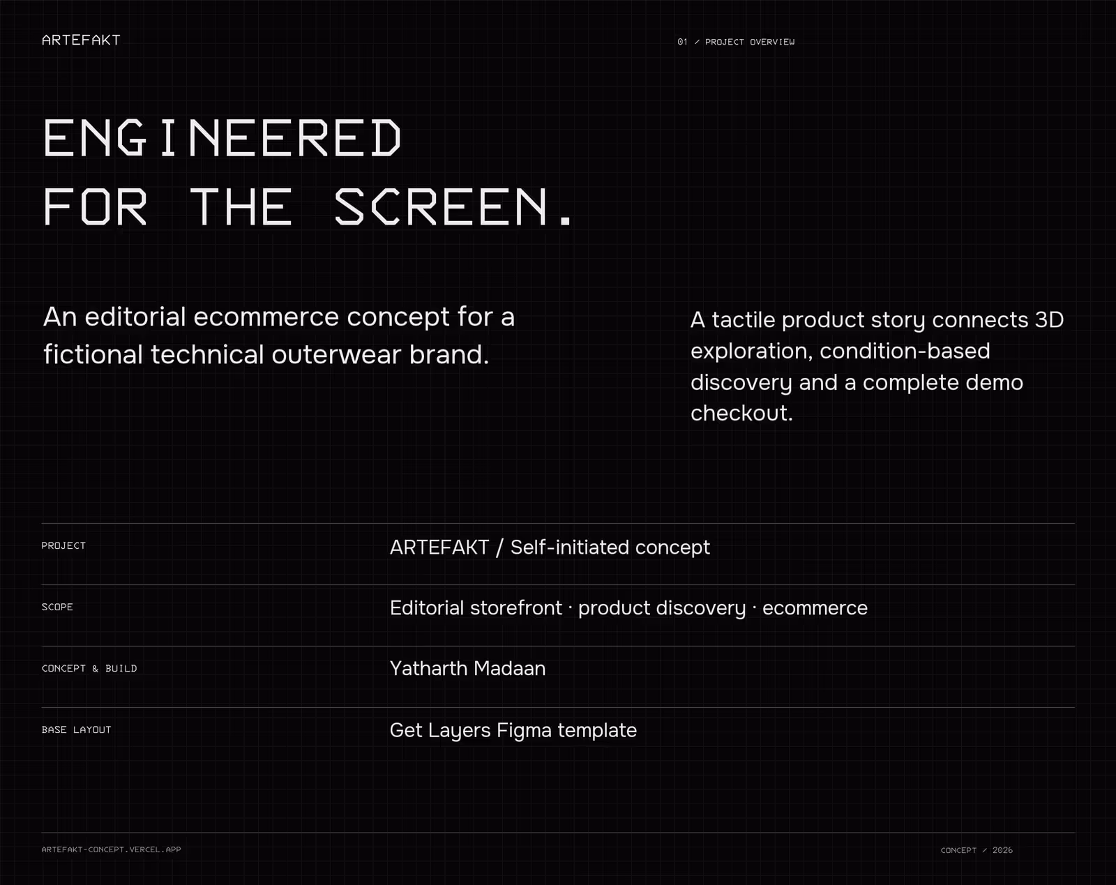 Artefakt: the finished build, running