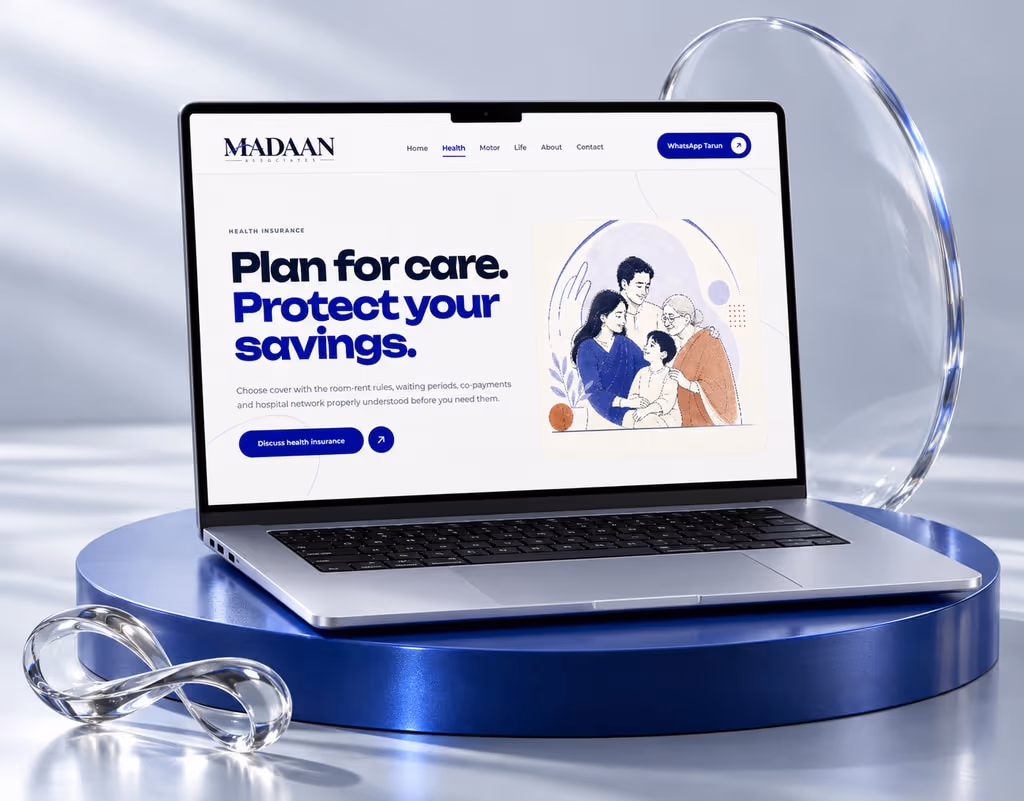 The Madaan Associates insurance website, a business site built by Northkind