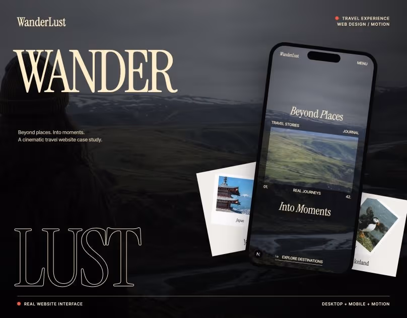 WanderLust, a cinematic travel website built by Northkind